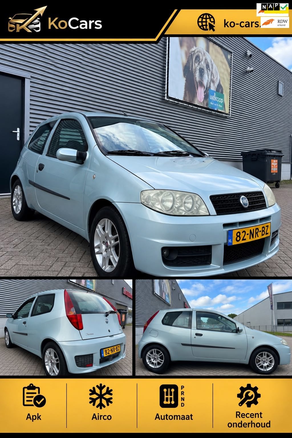 Fiat Punto / Apk / Airco / Automaat, Auto's, Voorwielaandrijving, Gebruikt, Origineel Nederlands, Bedrijf