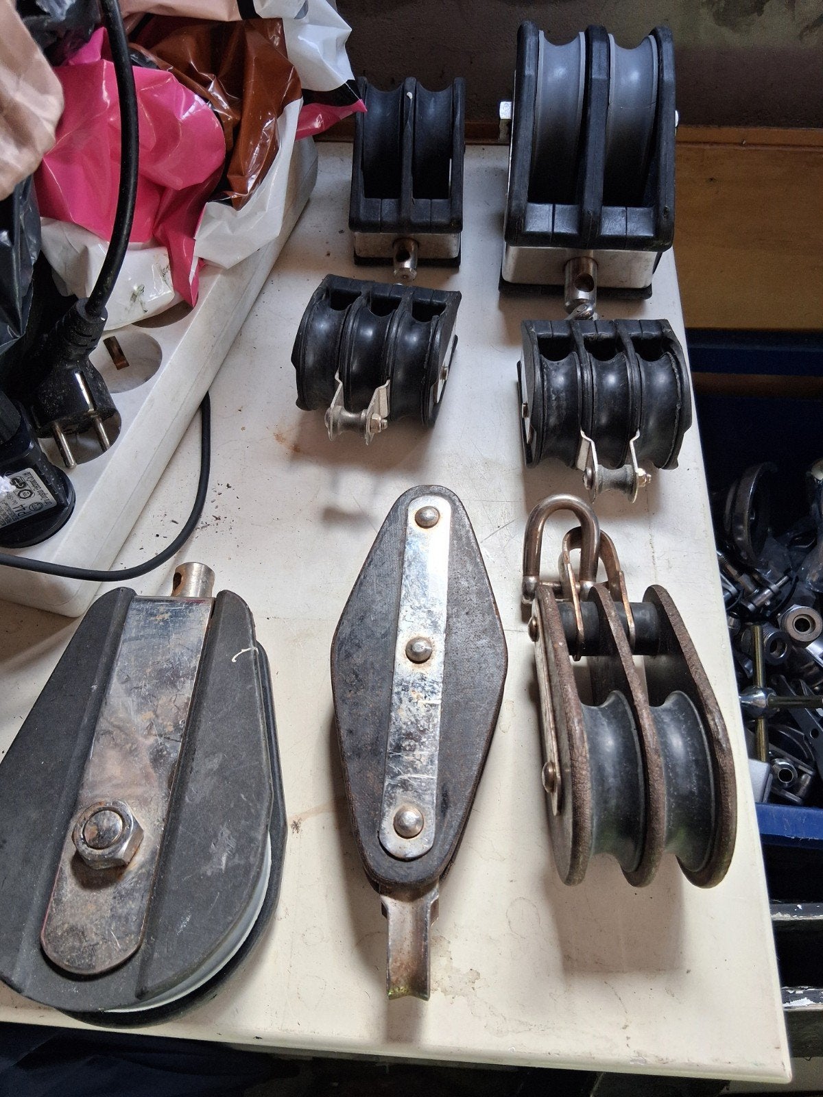 Diverse zeilblokken en katrollen voor boot, Watersport en Boten, Ophalen of Verzenden