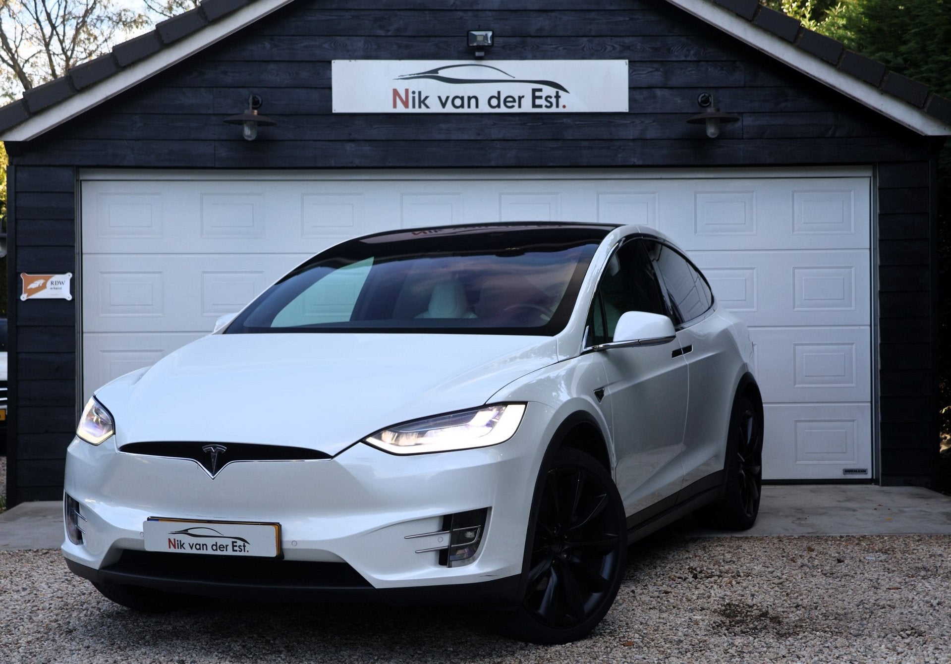 Tesla Model X 75D-MCU2-CCS-Trekhaak-Leder-Audio, Auto's, Automaat, Model X, Gebruikt, Beige