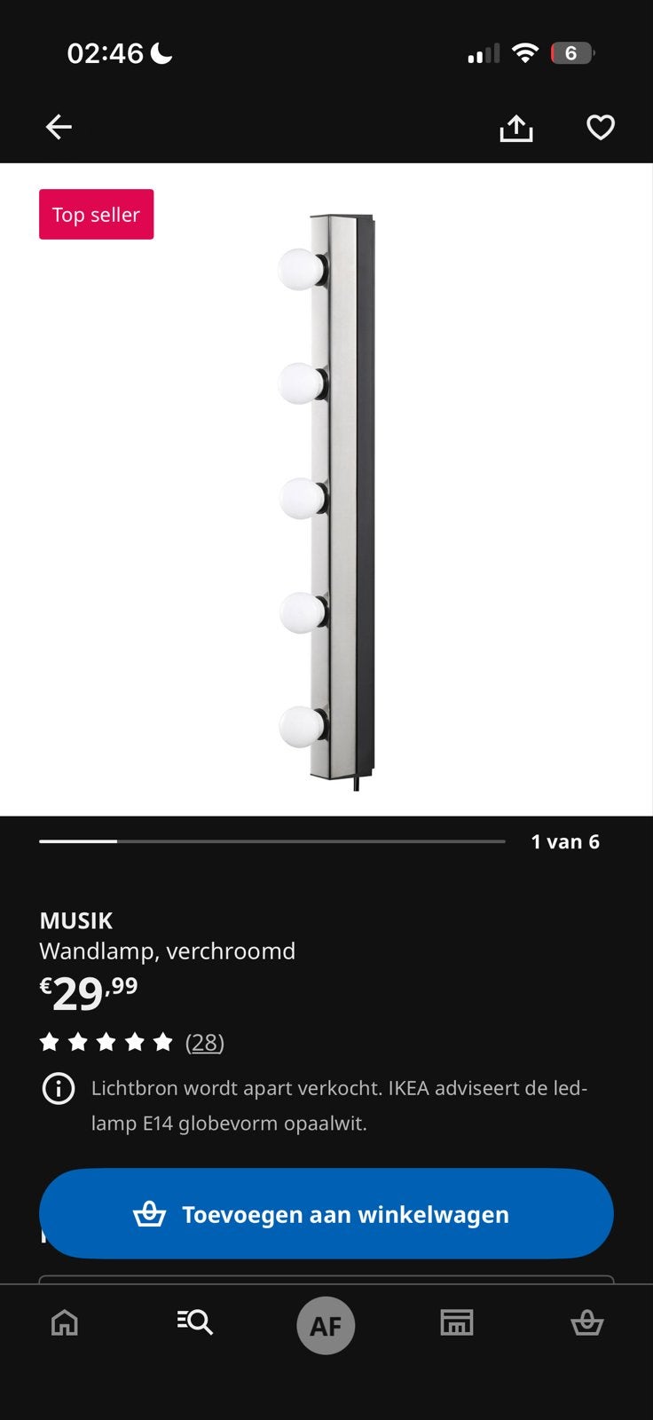 5 stuks inc de lampen IKEA MUSIK make up beauty lampen, Huis en Inrichting, IKEA, E14 (klein), Ophalen of Verzenden, Zo goed als nieuw