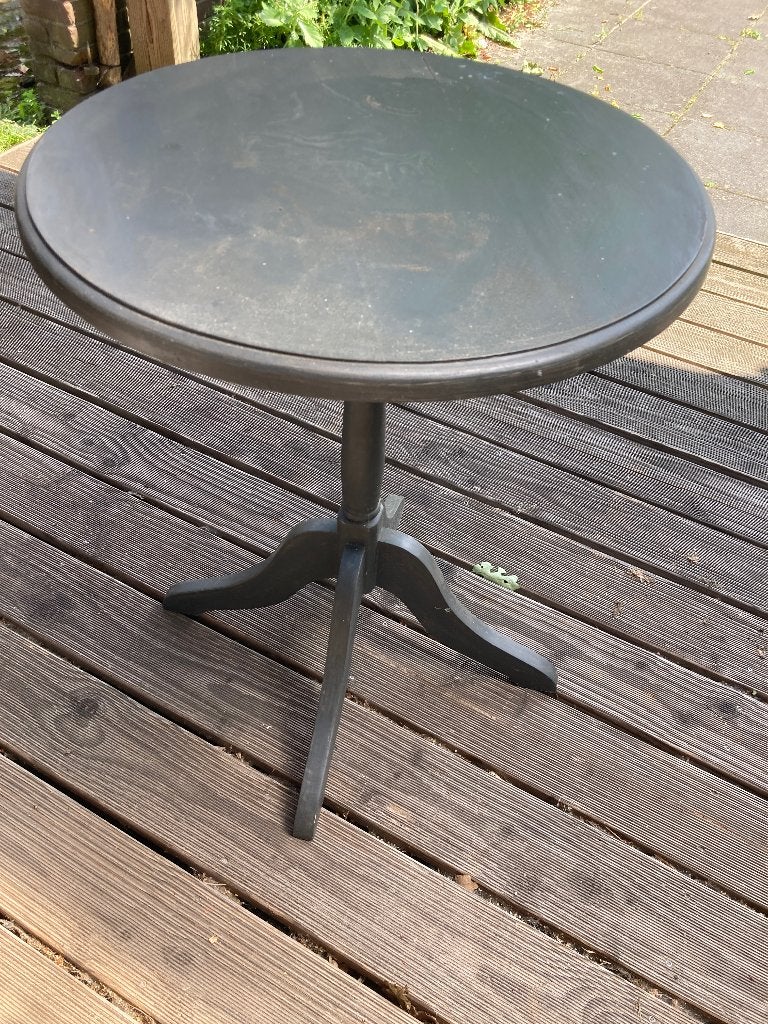 Klassieke houten wijntafel bijzettafel driepoot, Ophalen, Gebruikt, Serre