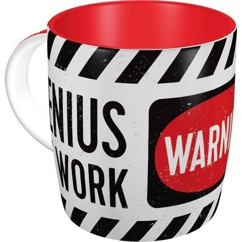 Genius at work mok koffie beker drinkbeker koffiemok, Info@deconoord.nl, Deco Noord, Nieuw, Ophalen of Verzenden