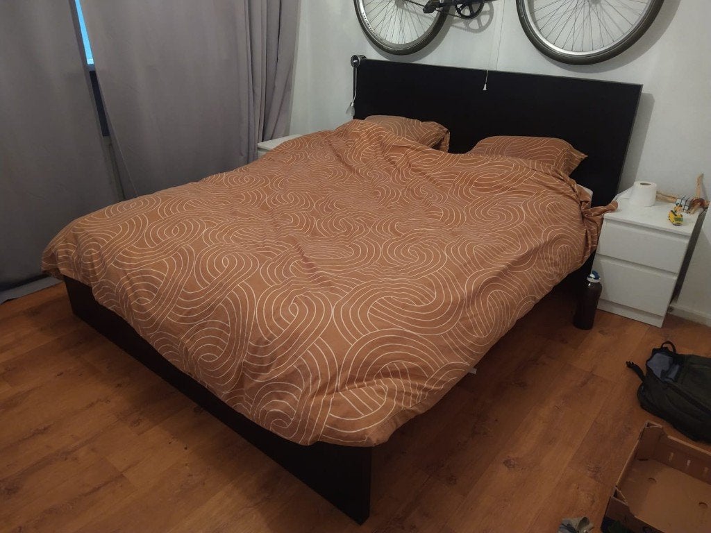 IKEA Malm 160 bed bedframe, Ophalen, Gebruikt, Zwart, Tweepersoons