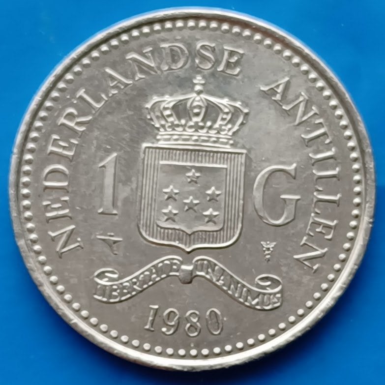 1 Gulden 1980 Nederlandse Antillen - Beatrix UNCv, Ophalen of Verzenden, Koningin Beatrix, 1 gulden, Losse munt