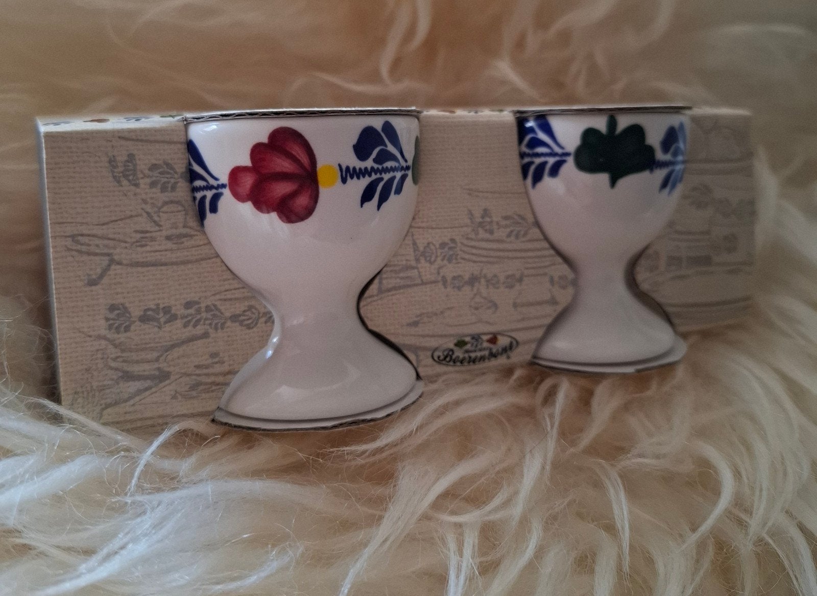 Royal Boch Boerenbont eierdoppen - giftbox - set van 2, Ophalen, Nieuw, Aardewerk
