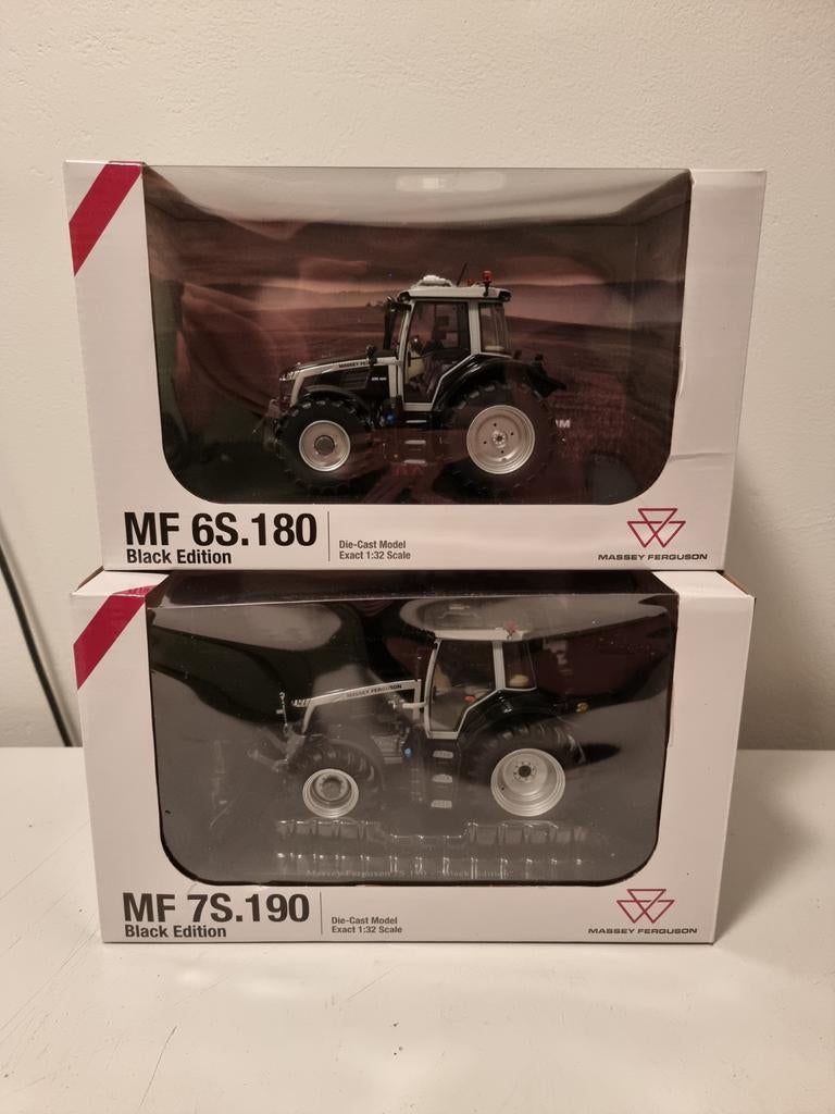Set Massey Ferguson 6S.180 + Massey Ferguson 7S.190 Zwart UH, Ophalen of Verzenden, Nieuw, Tractor of Landbouw, Universal Hobbies