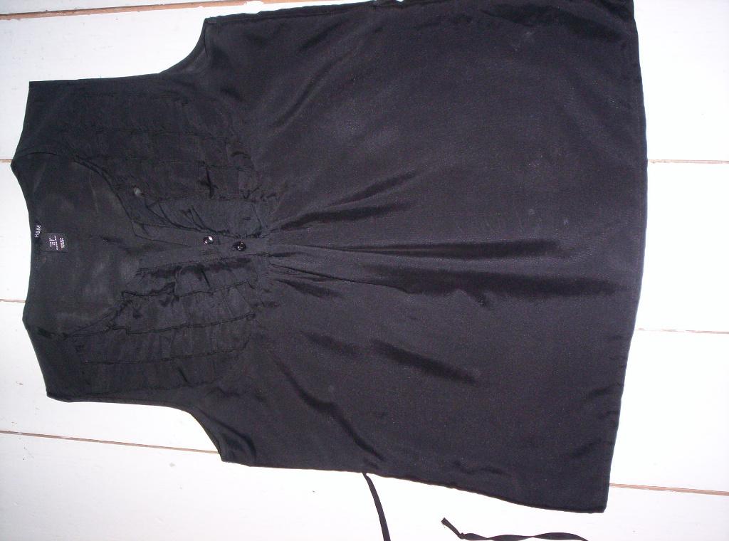 BLOESJE van H&M, zwart met flodder, maat 36, striksluiting, Kleding | Dames, H&M, Zwart, Ophalen of Verzenden, Zo goed als nieuw