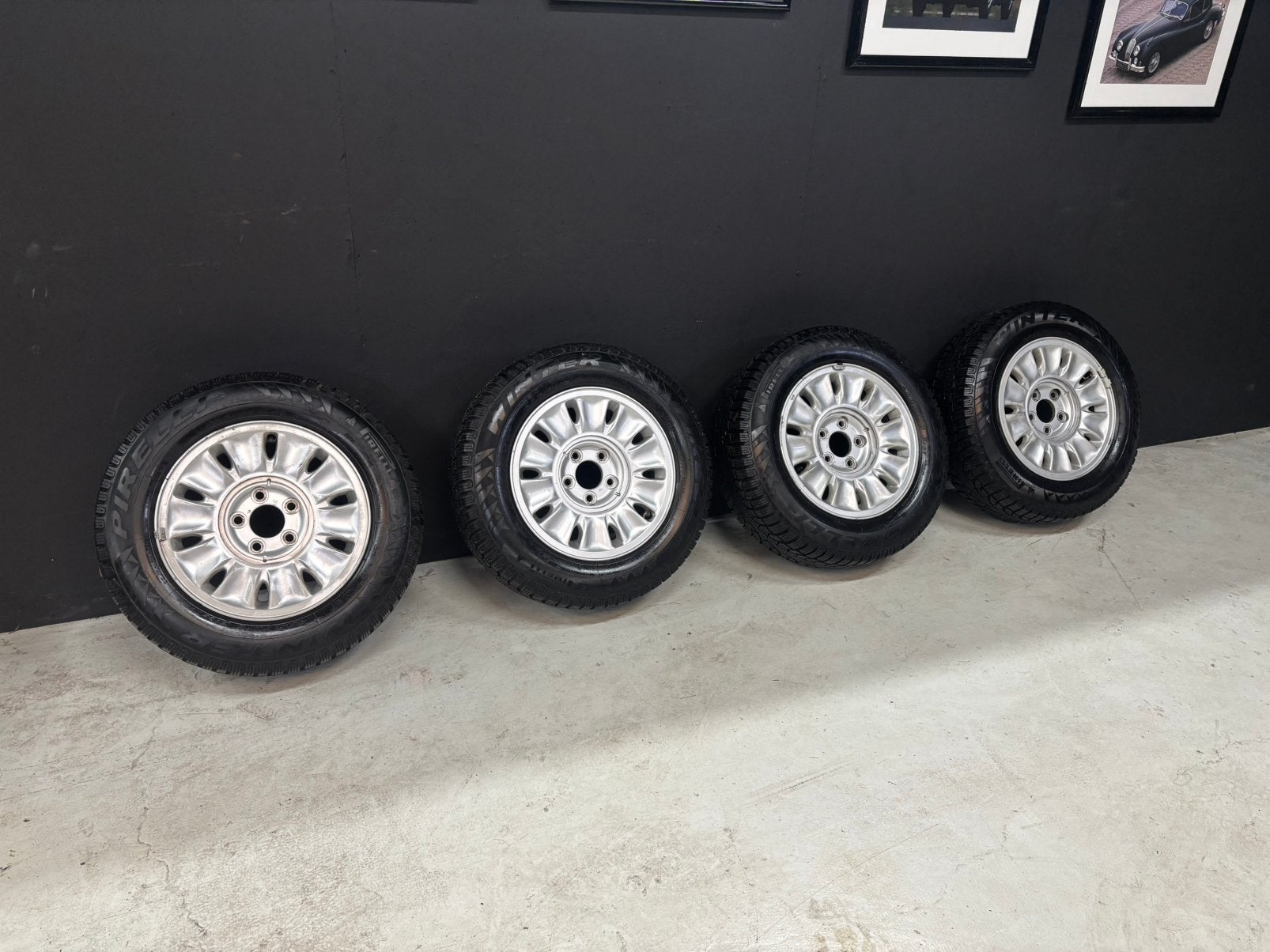 Jaguar X300 velgen met banden, Ophalen, 19 inch, Winterbanden, Banden en Velgen