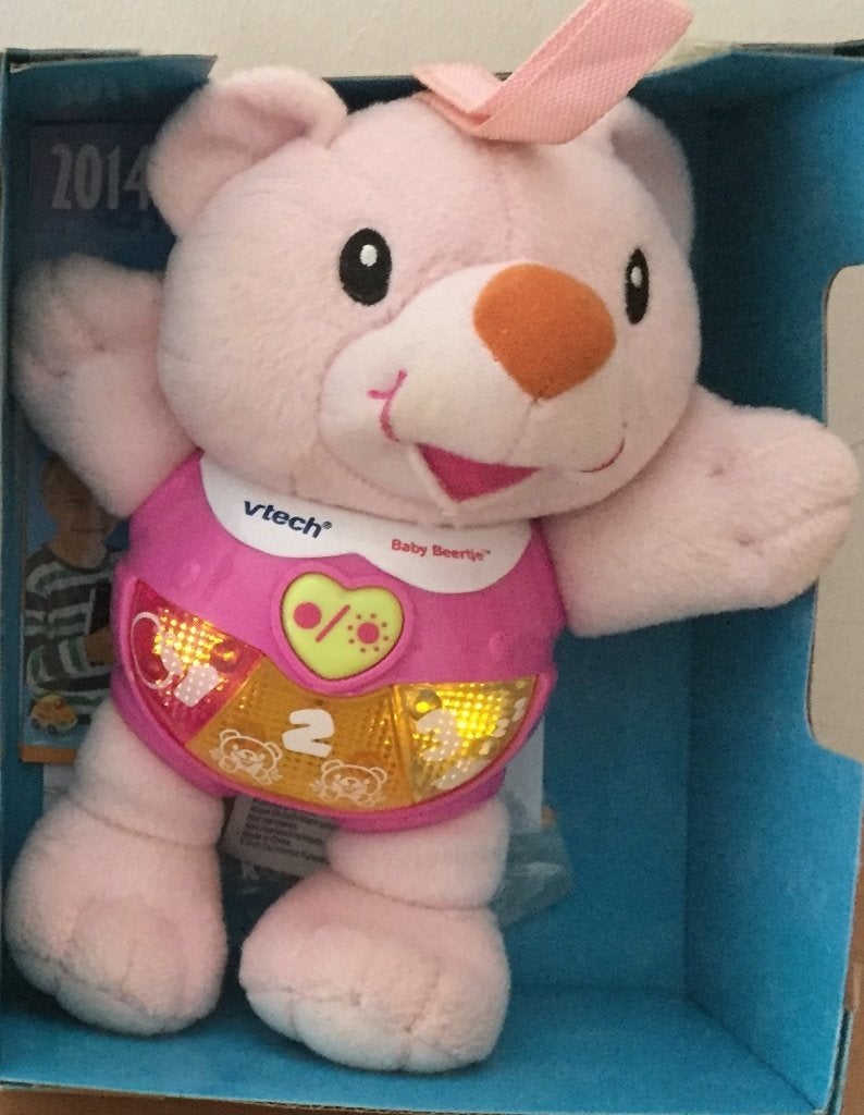 Roze baby beertje -  interactief - Vtech, Ophalen of Verzenden, Zo goed als nieuw, 6 maanden tot 2 jaar