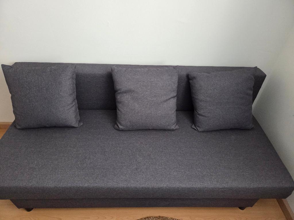Te koop zitslaapbank, Ophalen, Tweepersoons, Zo goed als nieuw, Grijs
