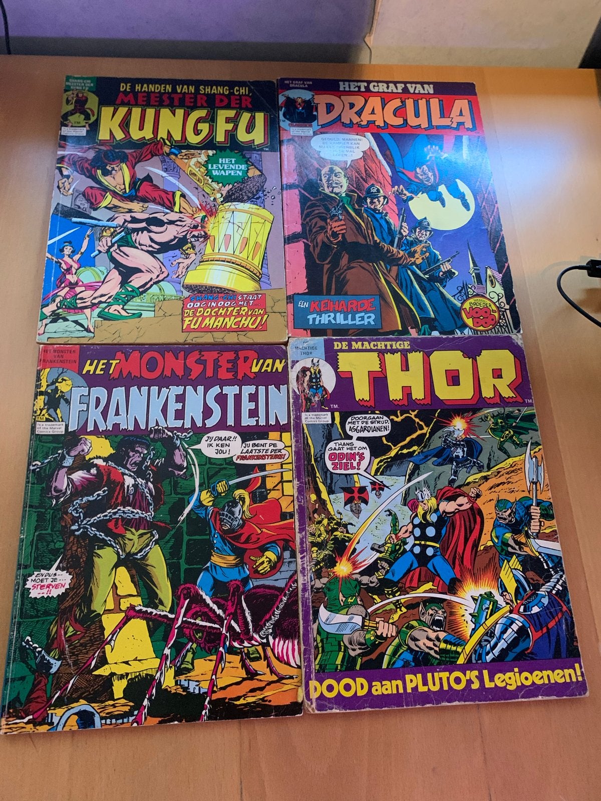 Vintage Marvel Comics: Kung Fu, Dracula, Frankenstein, Thor, Meerdere comics, Ophalen of Verzenden, Gelezen, Amerika