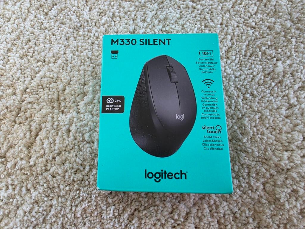 Logitech M330 Silent Draadloze Muis - Zwart, Rechtshandig, Muis, Ergonomisch, Logitech