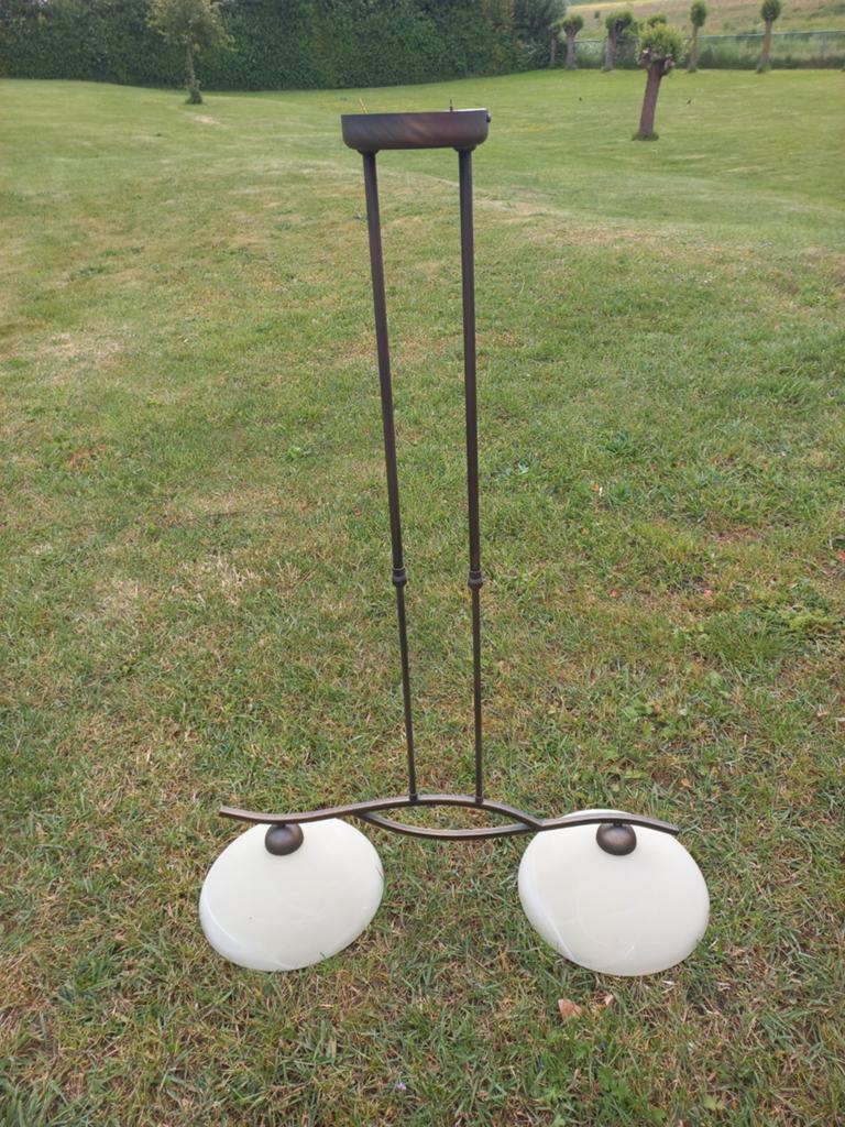 Creme hanglamp, zo goed als nieuw, 80 cm breed, Ophalen, Zo goed als nieuw, Overige materialen, 75 cm of meer