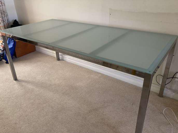IKEA Torsby eettafel met glazen  180x90 cm, Ophalen, Gebruikt, 50 tot 100 cm, Glas