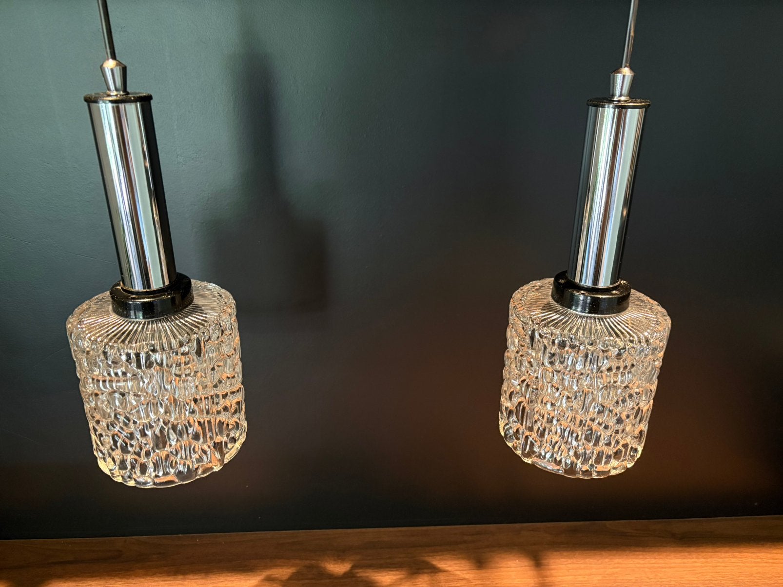 Vintage hanglampen jaren 70 (Wila Leuchten), Huis en Inrichting, Lampen | Hanglampen, Ophalen of Verzenden, Gebruikt, Glas, E27 (groot)