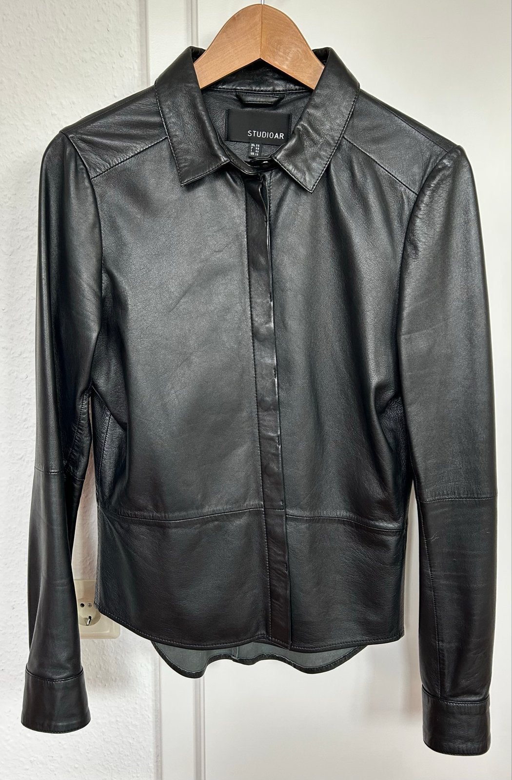 Studio AR Leren Shacket Zwart Maat 38, Kleding | Dames, Maat 38/40 (M), Zwart, Ophalen of Verzenden, Zo goed als nieuw