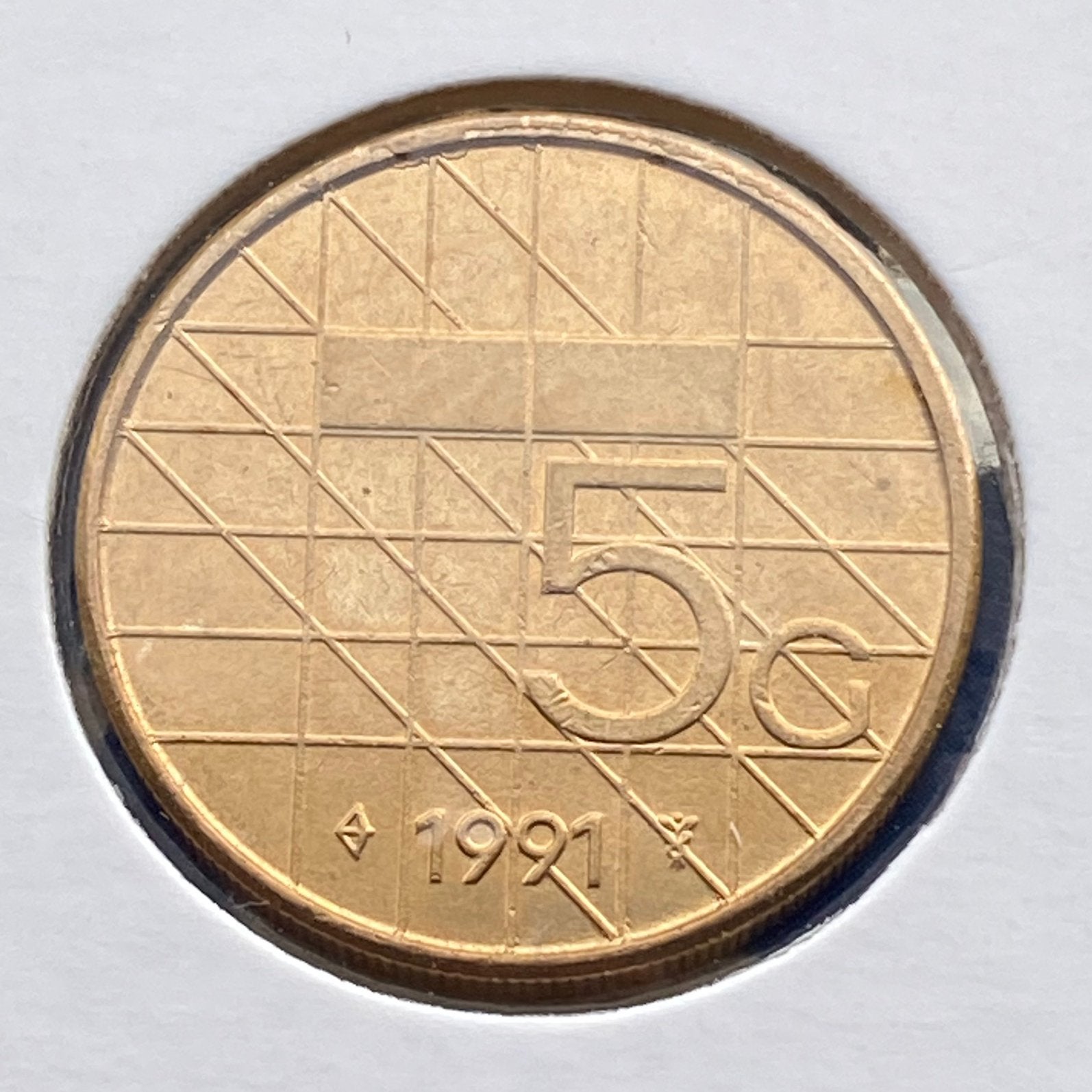 5 Gulden / Vijfje uit 1991 van Beatrix, Postzegels en Munten, Munten | Nederland, Verzenden, Koningin Beatrix, 5 gulden, Losse munt