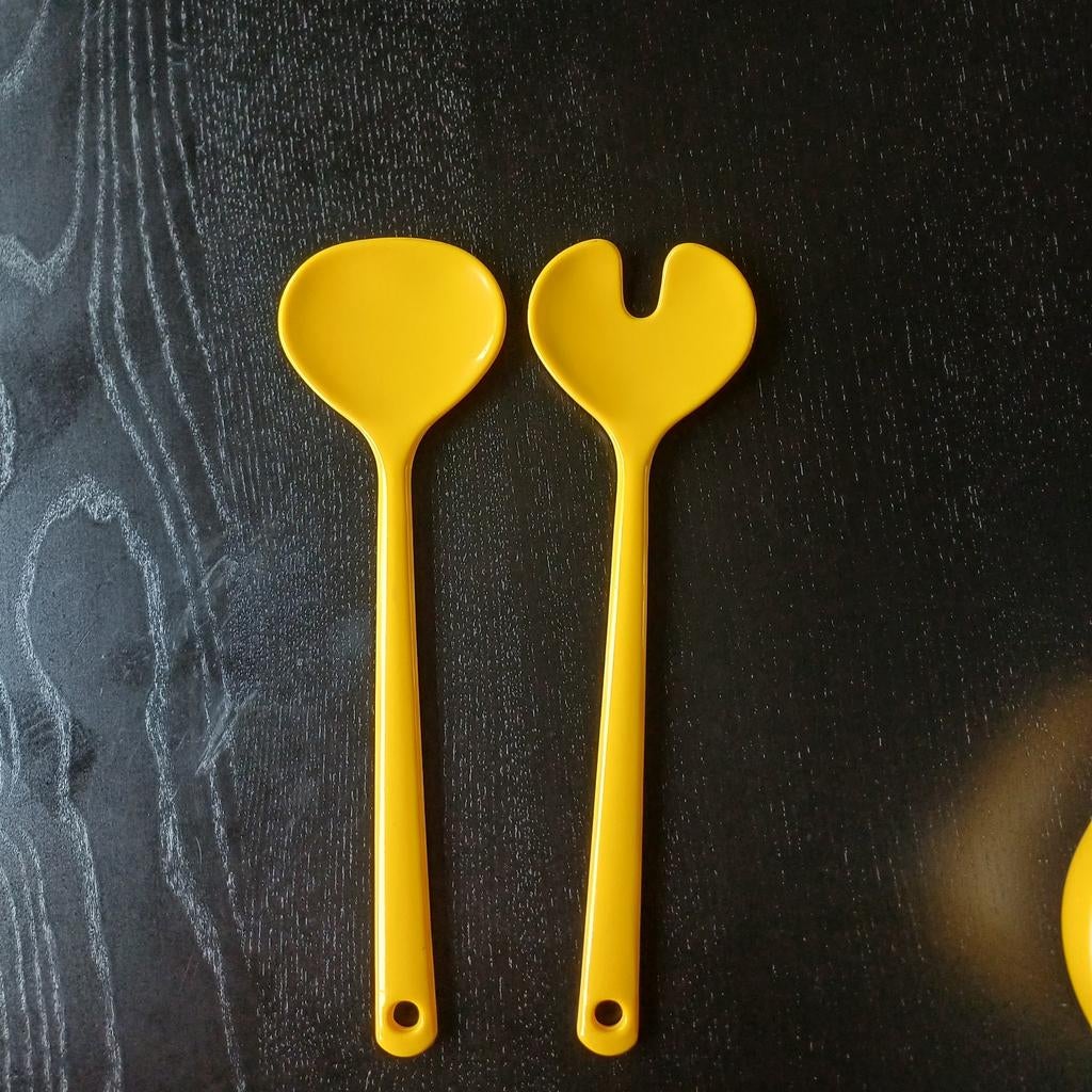 Mepal Saladebestek Synthesis Retro Yellow, Huis en Inrichting, Keuken | Bestek, Kunststof, Ophalen of Verzenden, Zo goed als nieuw