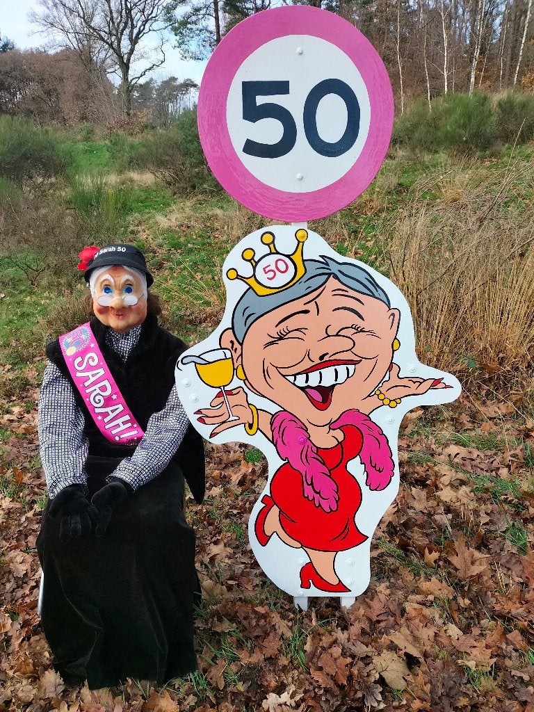 Feest set voor 50 jarige verjaardag Sarah of Abraham zie adv, Hobby en Vrije tijd, Feestartikelen | Verhuur, Zo goed als nieuw