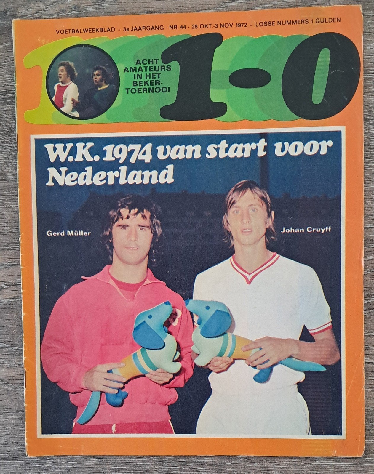 Voetbalweekblad 1-0 WK 1974 Cruyff Müller, Verzamelen, Ophalen, Buitenlandse clubs, Boek of Tijdschrift