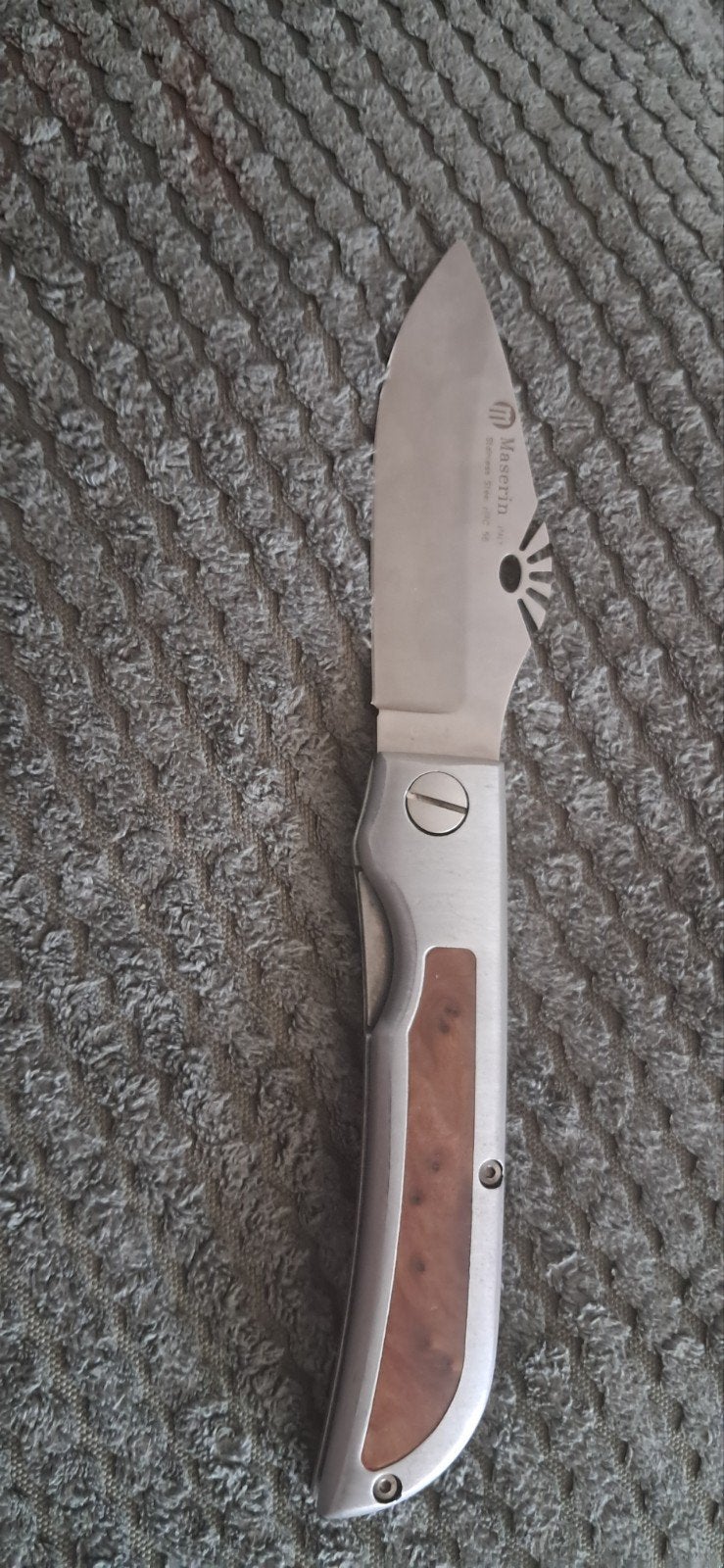 Maserin - Ballestra burl folding knife, Ophalen of Verzenden