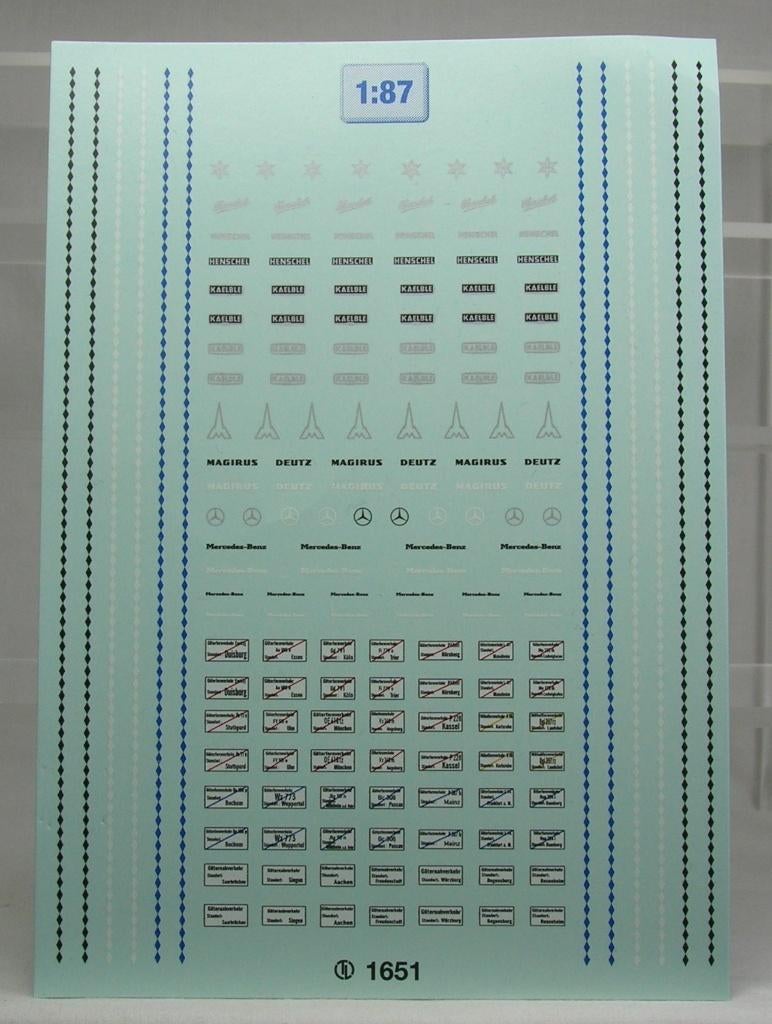 decal set: type aanduidingen vrachtwagens 2., Hobby en Vrije tijd, Modelauto's | 1:87, Ophalen of Verzenden, Nieuw, Bus of Vrachtwagen