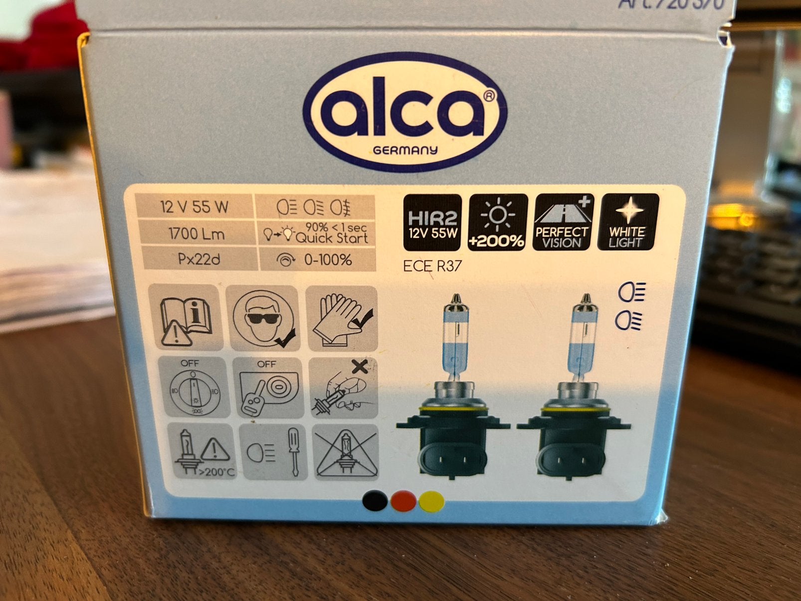 ALCA 720370 Gloeilamp, verstraler HIR2 12V 55W PX22d, 3500K, Ophalen, Nieuw