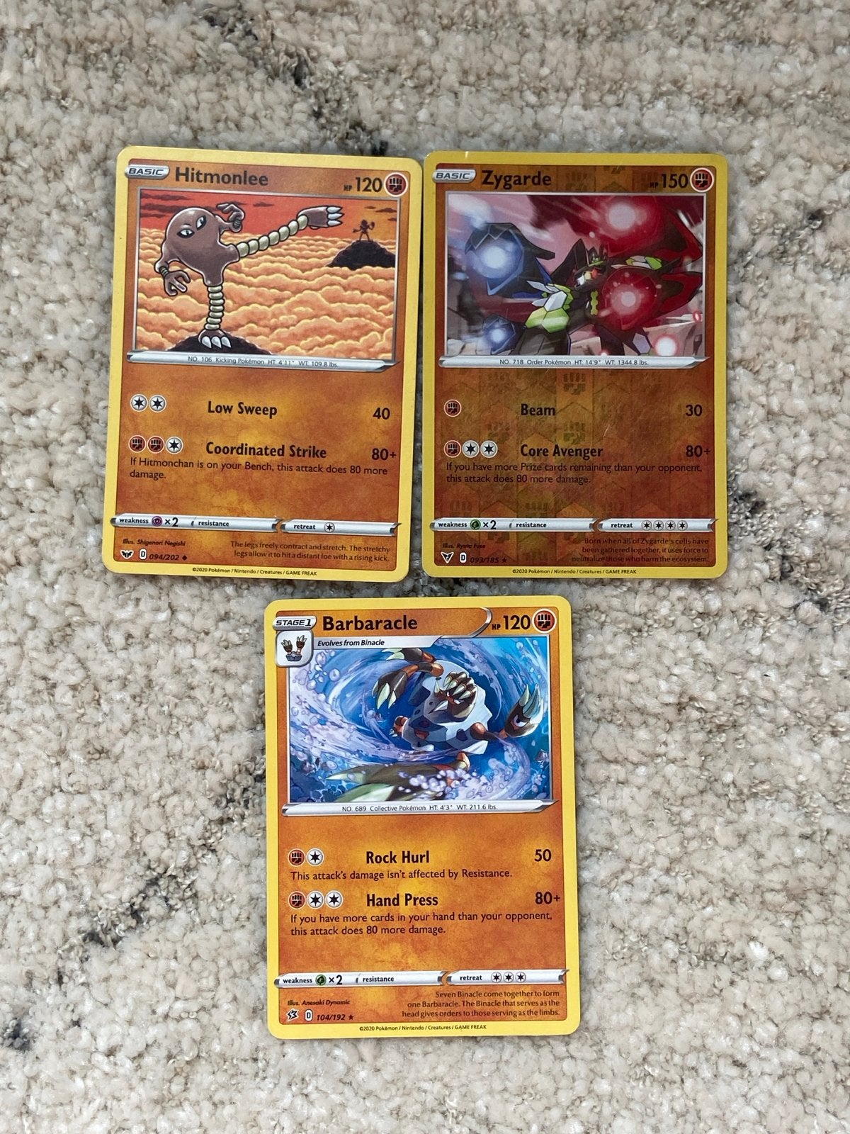Pokémon Kaarten: Hitmonlee, Zygarde, Barbaracle, Verzenden, Nieuw, Meerdere kaarten