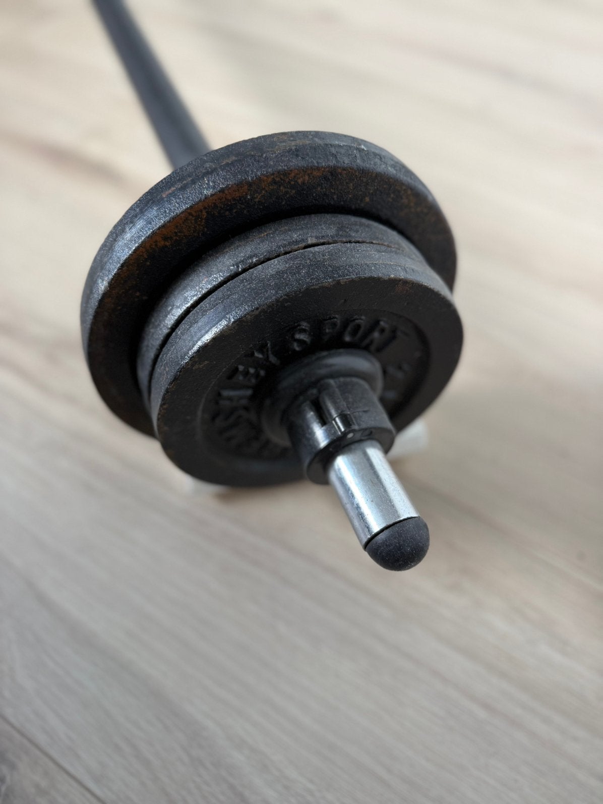 Barbell inclusief 22,5 kilo gewichten, Ophalen, Zo goed als nieuw, Halterset