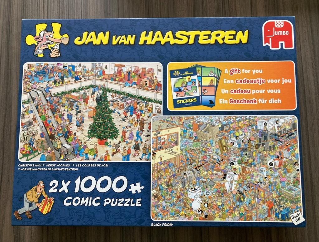 Jan van Haasteren: Kerstkoopjes / Black Friday - 2x 1000 st., Ophalen of Verzenden, 500 t/m 1500 stukjes, Zo goed als nieuw