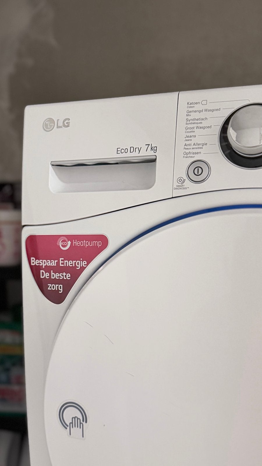 LG Wasdroger Eco Dry 7kg & Wasmachine Direct Drive 8kg, Witgoed en Apparatuur, Wasmachines, Ophalen, Gebruikt, 85 tot 90 cm, 1200 tot 1600 toeren