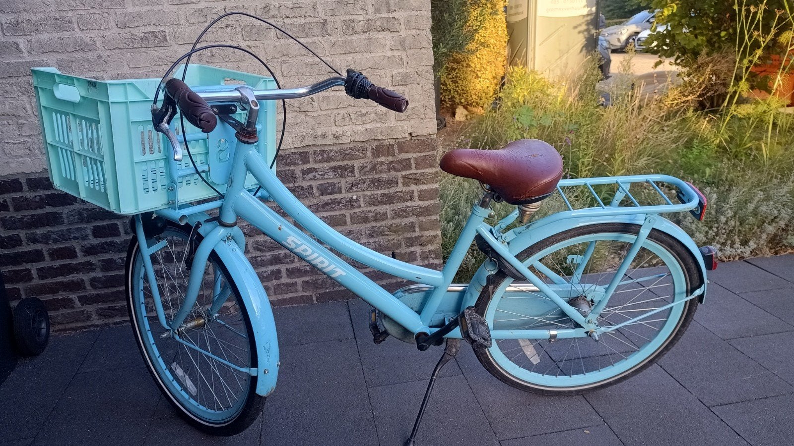 Goede Spirit 24" fiets met krat, handrem en 3 versnellingen, Terugtraprem, Gebruikt, (Extra) lage instap, Minder dan 47 cm