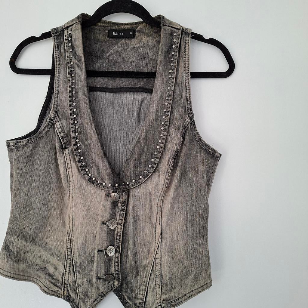 Spijker Gilet, Ophalen of Verzenden, Zo goed als nieuw, Maat 36 (S), Grijs