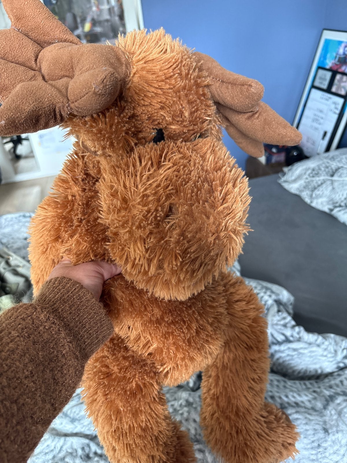 Schattige bruine eland knuffel 80 cm- zo goed als nieuw, Ophalen, Overige merken, Overige karakters, Overige typen