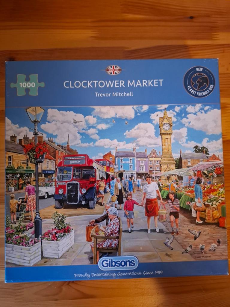 Gibsons puzzel clocktower market 1000 stk, Ophalen of Verzenden, 500 t/m 1500 stukjes, Zo goed als nieuw