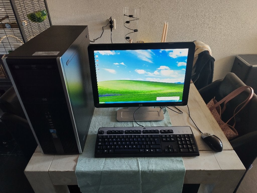 Complete Retro HP Gaming Set, Win XP, SSD ,9600GT, E8500, Ophalen, HP