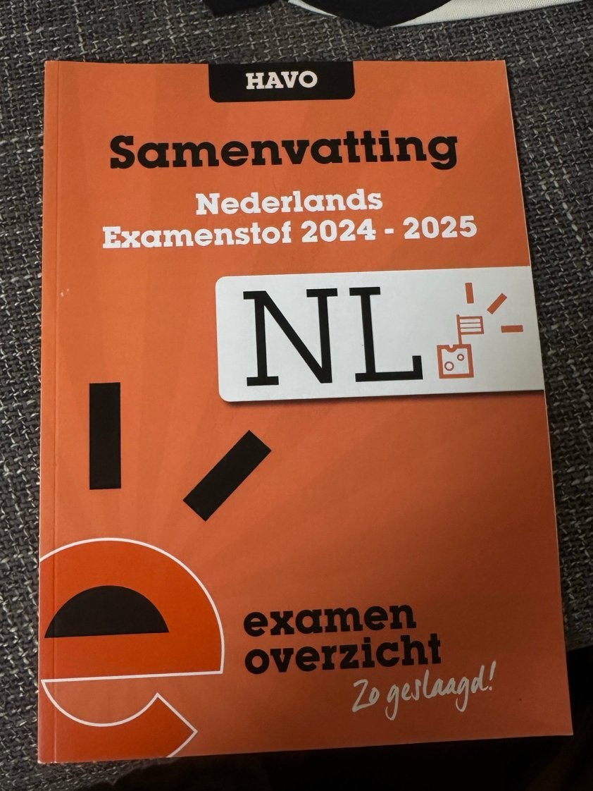 Samenvatting Nederlands Examenstof HAVO 2024-2025, Ophalen of Verzenden, Zo goed als nieuw, HAVO, Nederlands