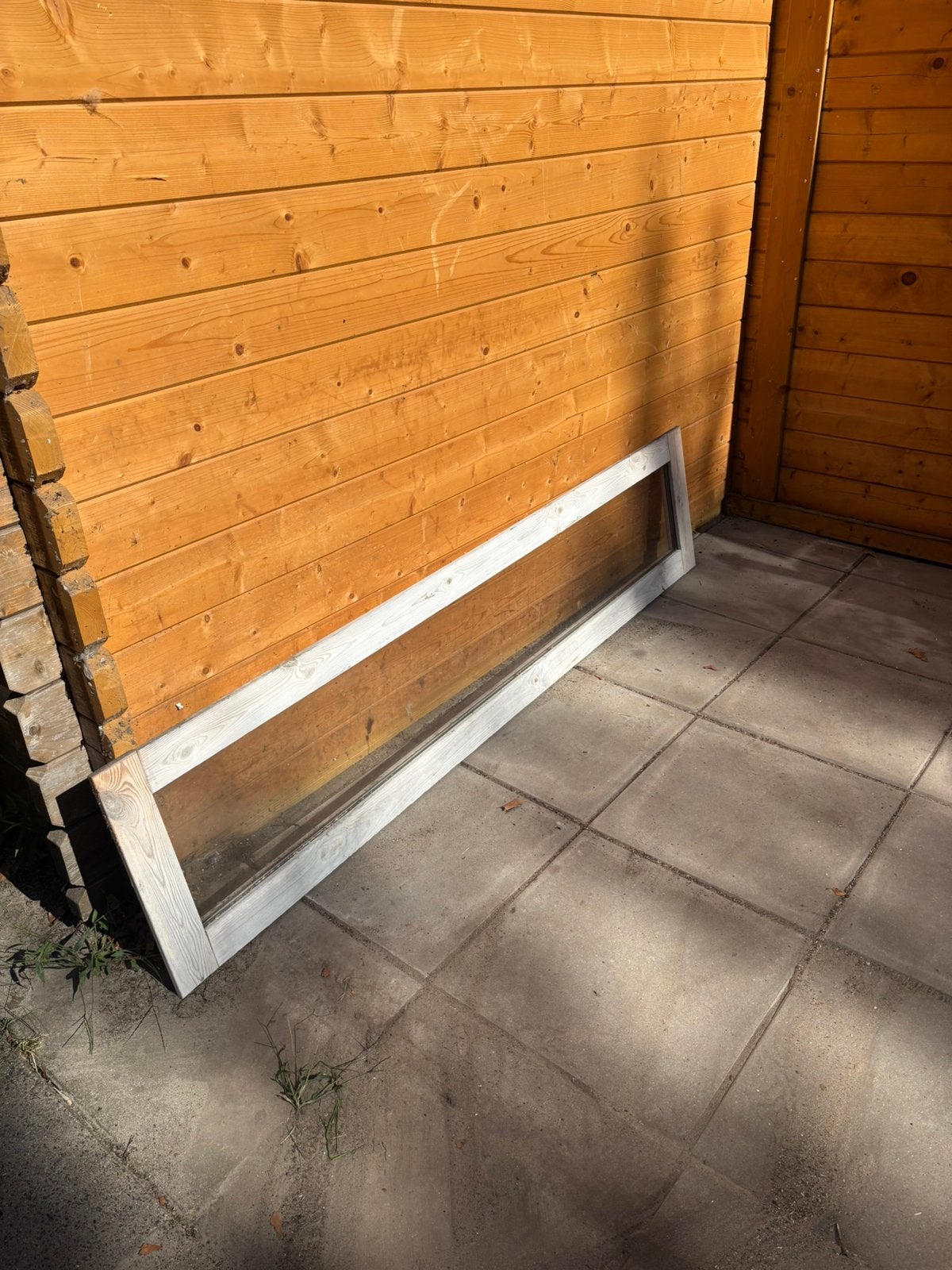 Raam voor blokhut of tuinhuisje, Gebruikt, 1 raam, 400 cm of meer, Hout