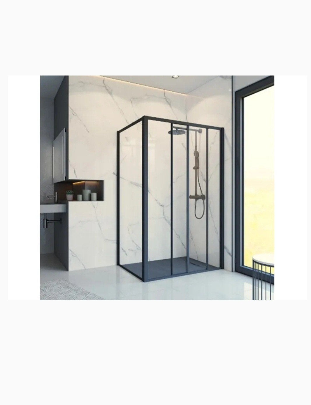 Regn Outline Douchecabine Zwart 140x90 cm - Nieuw, Ophalen, Nieuw, Glas, Douche