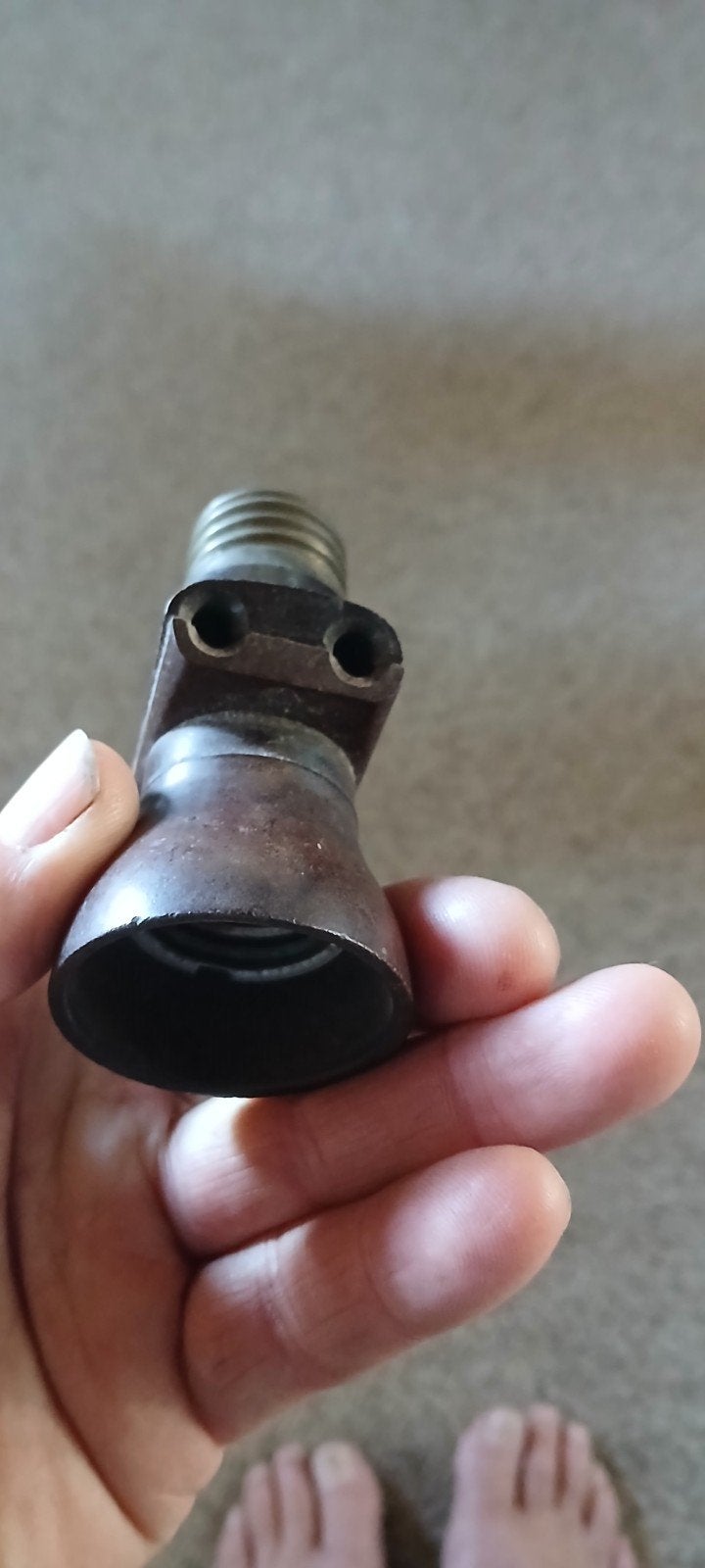 Vintage Bruine Bakelieten Fitting met Stopcontact, Ophalen