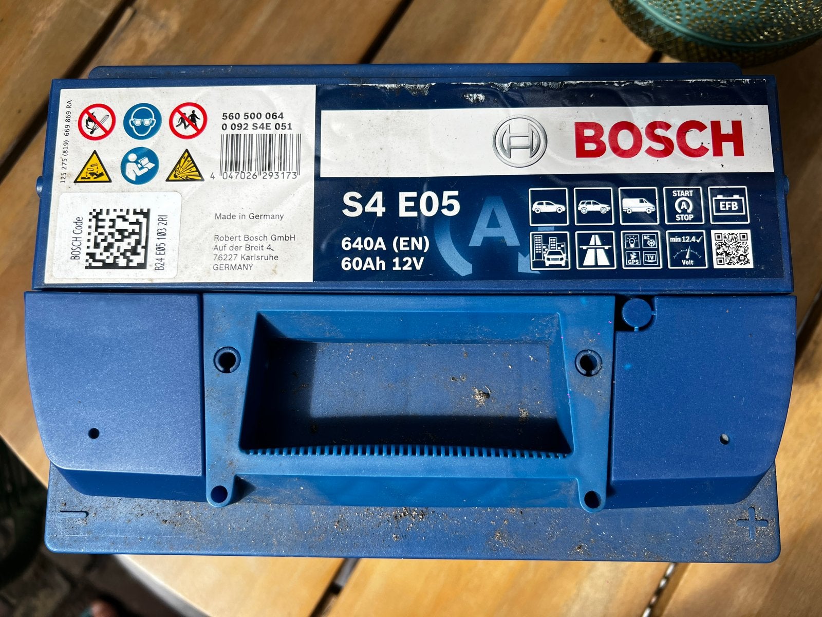 Bosch S4 E05 60Ah 12V Accu - Gebruikt, Ophalen, Gebruikt, Universele onderdelen
