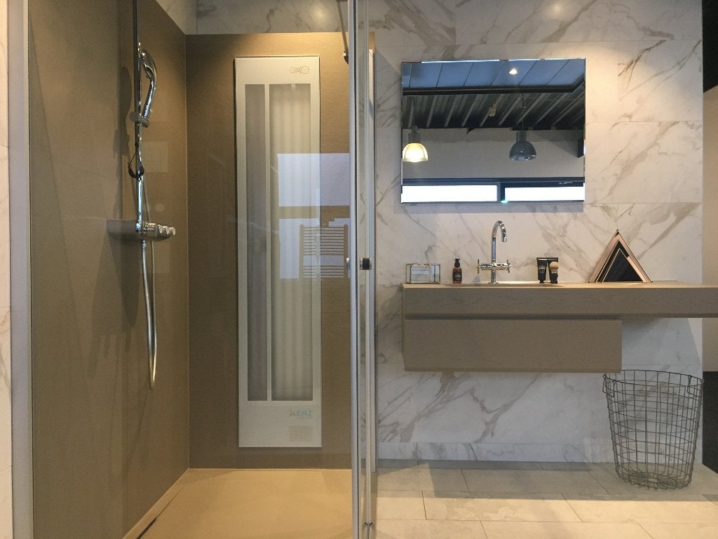 Douchecabine 139 x 90 cm, mat zilver, helder glas, Ophalen, Nieuw, Glas, Douche