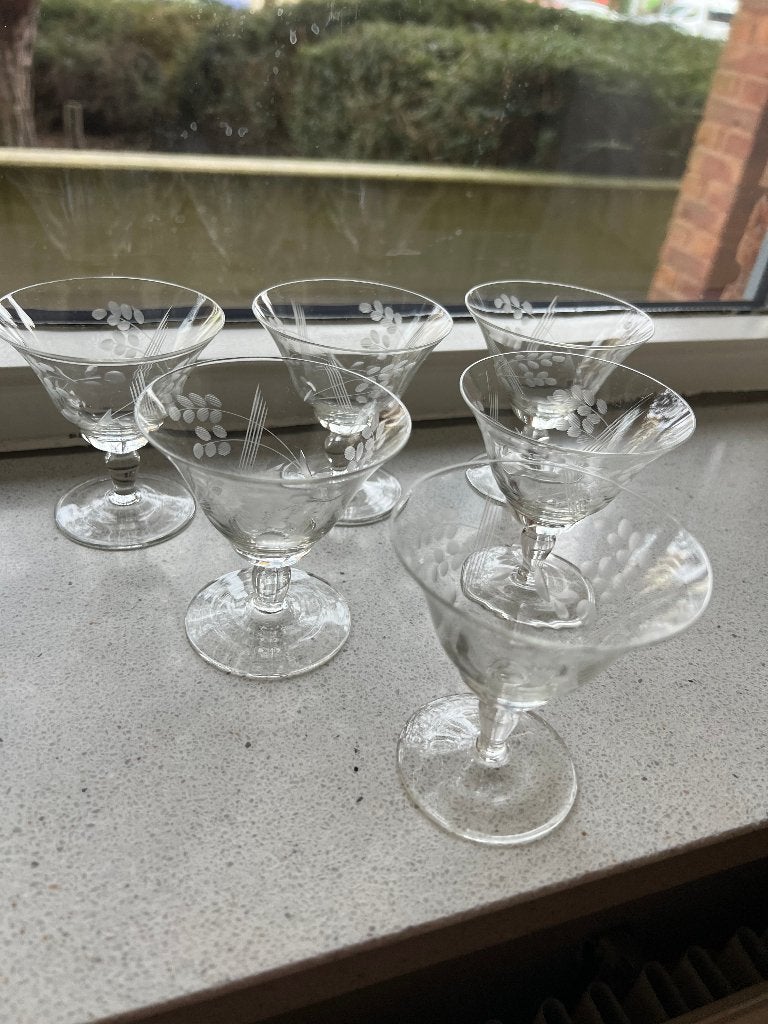 6 kristallen Likeur glaasjes, Ophalen of Verzenden