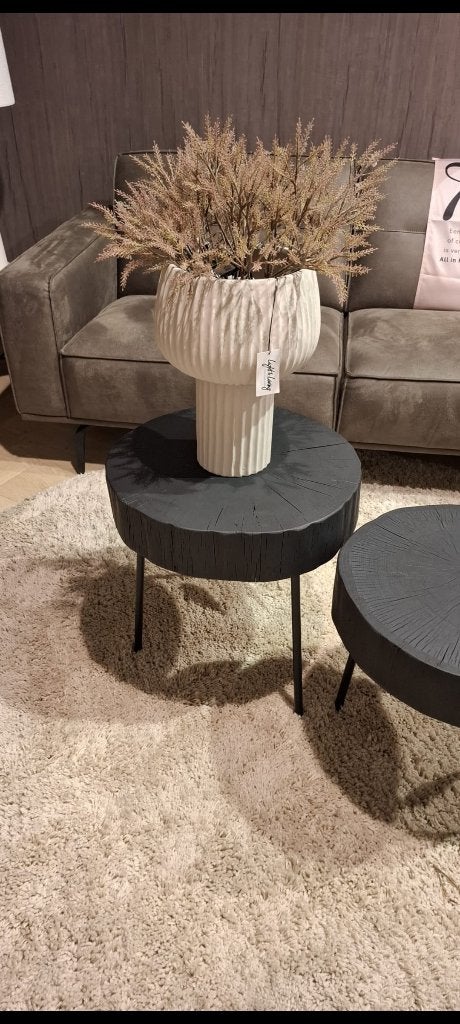 By Boo boomstam tafeltje / bijzettafel, Minder dan 55 cm, Rond, Zo goed als nieuw, Hout