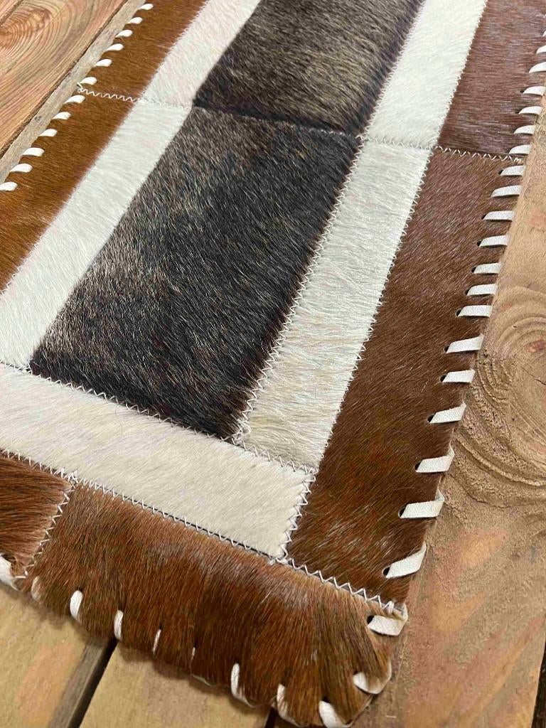 Patchwork koeienhuid tafelloper  60/31 cm, Bruin, Minder dan 50 cm, Gebruikt, 50 tot 100 cm
