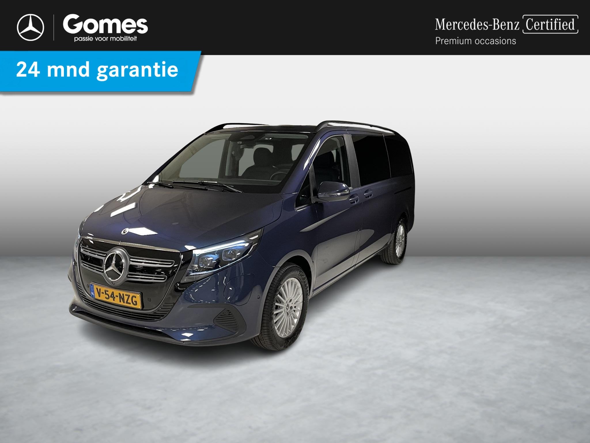 Mercedes-Benz EQV 300 L2 90kWh DC | Stoelverwarming | Rijass, Auto's, Stof, Zwart, Blauw, 90 kWh