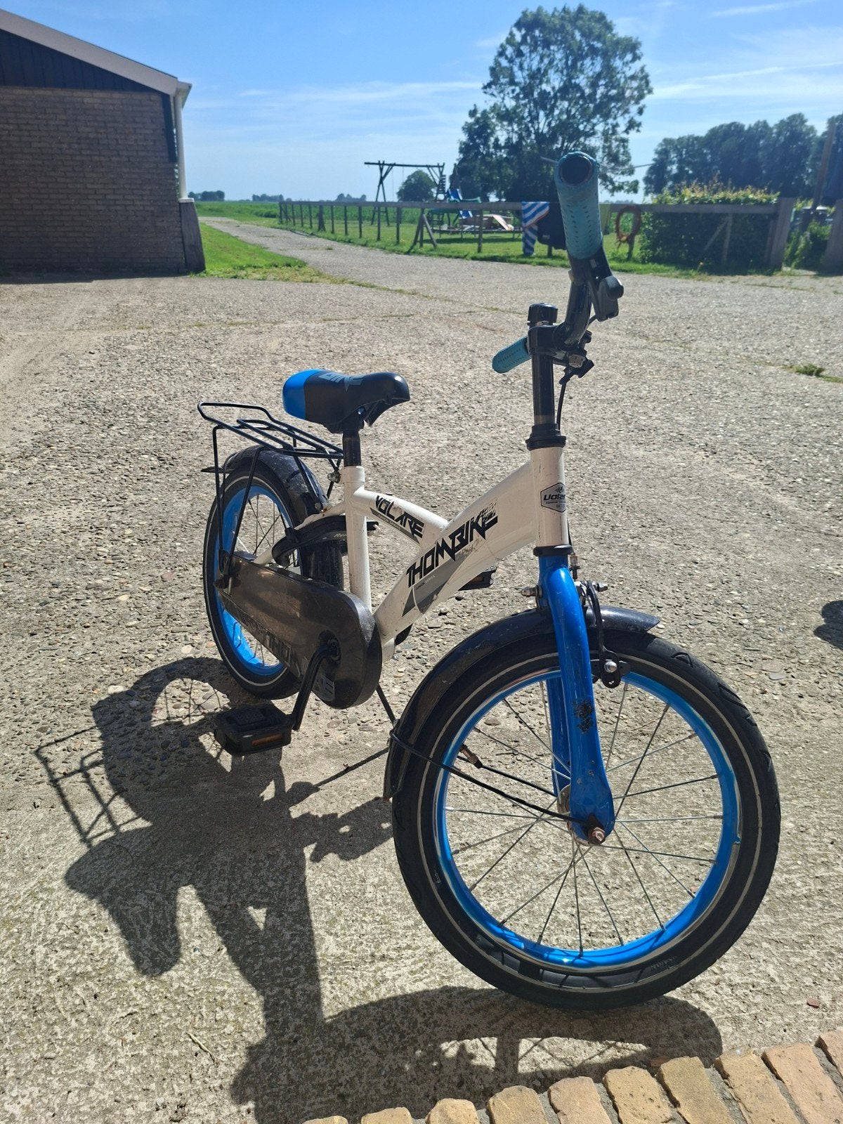 Volare Thombike kinderfiets 16 inch - Wit/Blauw, Ophalen