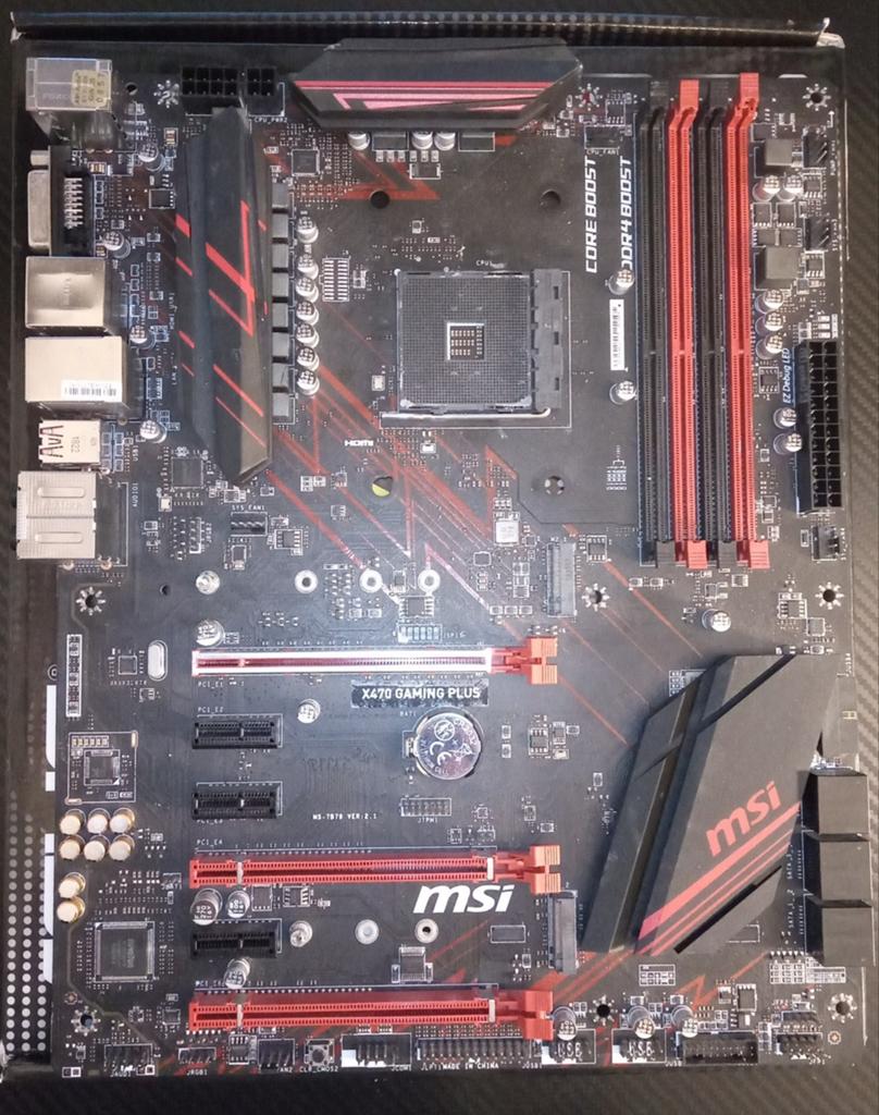 Msi x470 Gaming Plus moederbord (deels defect), Gebruikt, Verzenden, DDR4, Socket AM4