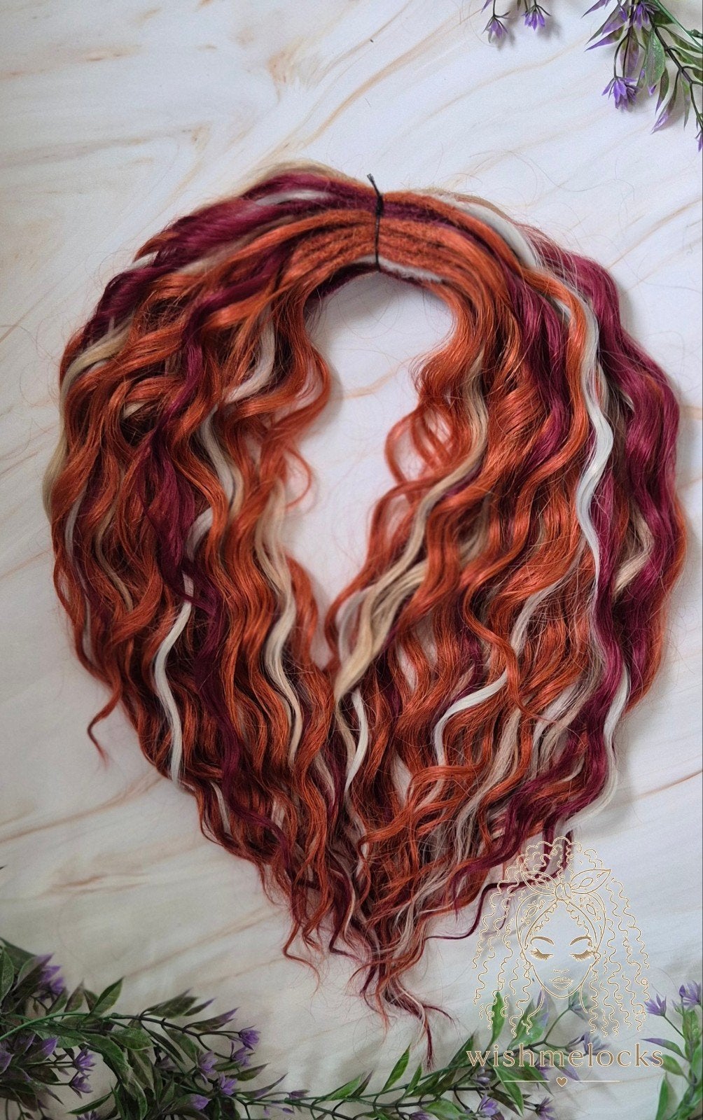 55 Curly Dreads rode met blonde - 55cm nieuw dreadlocks, Ophalen of Verzenden, Nieuw, Pruik of Haarverlenging