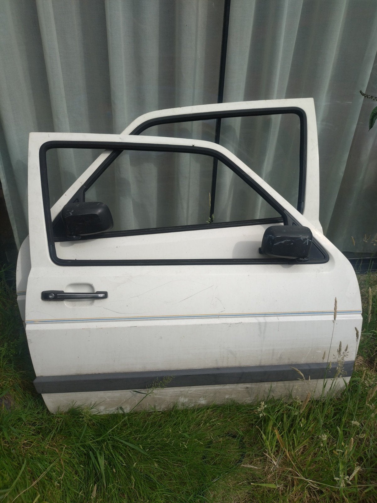 Set witte deuren Golf 2 MK2 3-deurs met spiegels en ramen, Ophalen